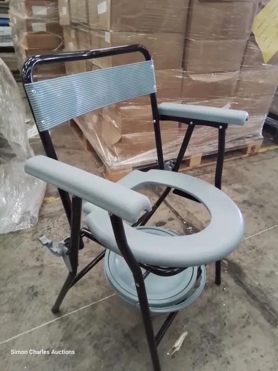 TWO BOXED TRUECARE FOLDING COMODE CHAIRS