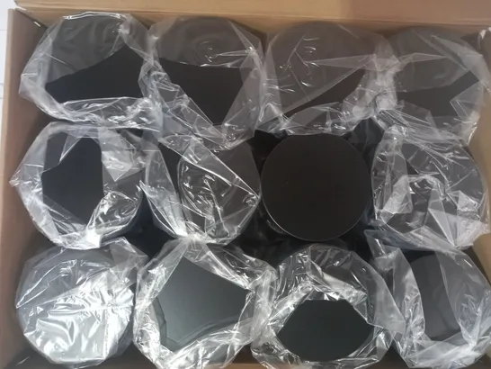 BOXED AROPARC SET OF 24 CANDLE TINS IN BLACK