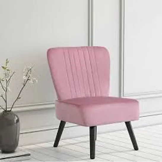 BOXED NEO PINK VELVET SHELL CHAIR (1 BOX)