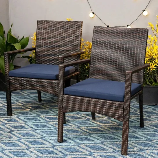 BOXED ANGELDAVID STACKING PATIO DINING ARMCHAIRS - SET OF 2 (1 BOX)