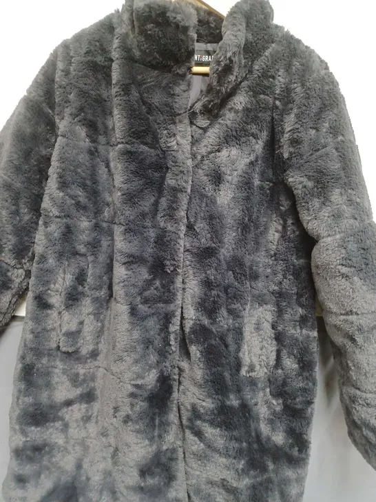 CENTIGRADE LONG LINE FAUX FUR COAT SIZE M