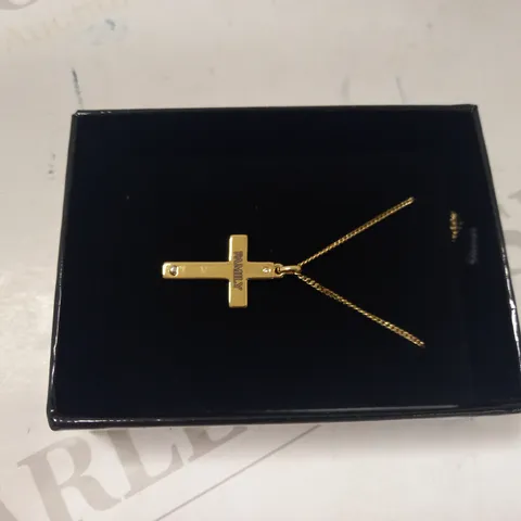 PERSONALISED 9CT GOLD CROSS WITH STERLING SILVER
