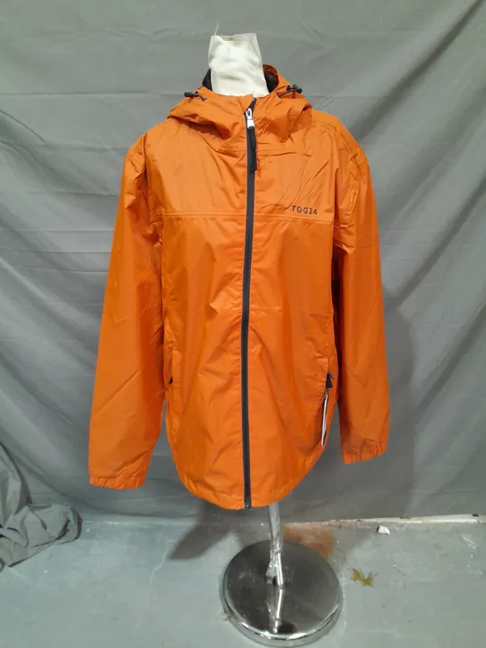 TOG24 CRAVEN MENS PACK AWAY JACKET ORANGE SIZE LARGE