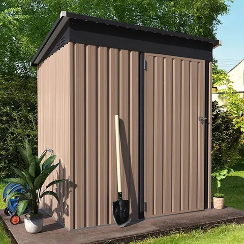 BOXED 5FT W × 3FT D METAL STORAGE SHED