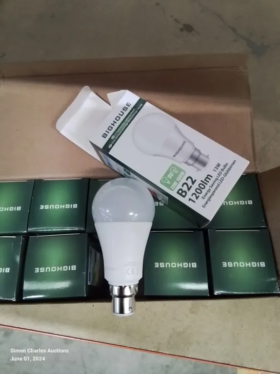 A BOX OF 10 1200LM/13W ENERGY SAVING LED LIGHT BULBS