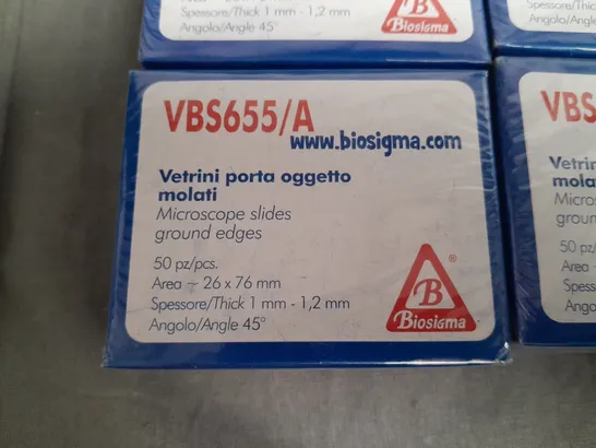 LOT OF 12 50-PACKS OF BIOSIGMA MICROSCOPE SLIDES 26X76MM