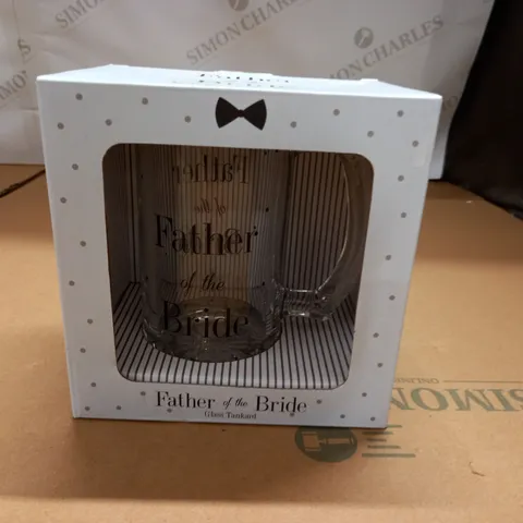 BOXED FATHER OF THE BRIDE GLASS TANKARD