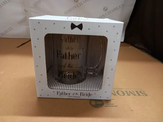 BOXED FATHER OF THE BRIDE GLASS TANKARD