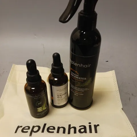 REPLENHAIR SET T INCLUDE - ROSEMARY RICEWATER MOISTURIZER - ONION OIL - ALOE RICE OIL