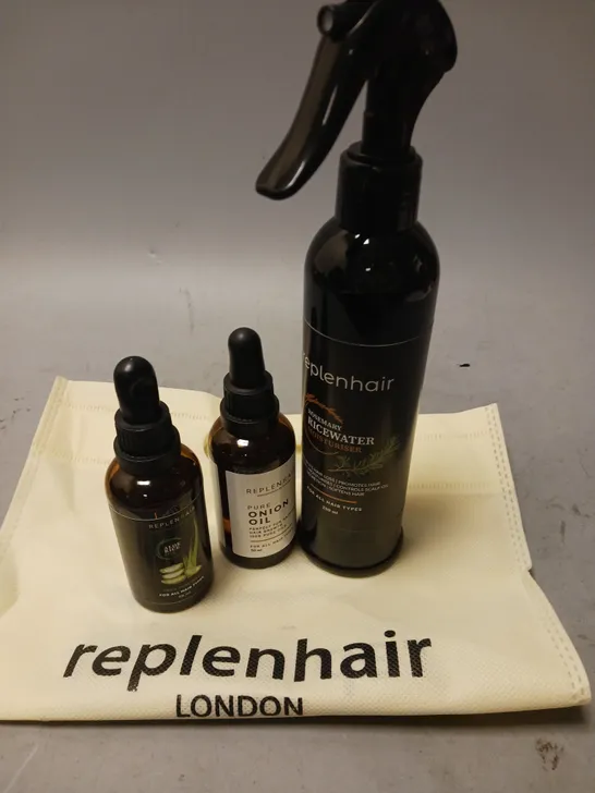 REPLENHAIR SET T INCLUDE - ROSEMARY RICEWATER MOISTURIZER - ONION OIL - ALOE RICE OIL