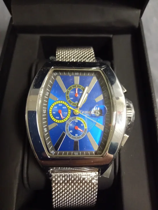 GAMAGES DIVERGENCE STEEL BLUE DIAL WATCH 