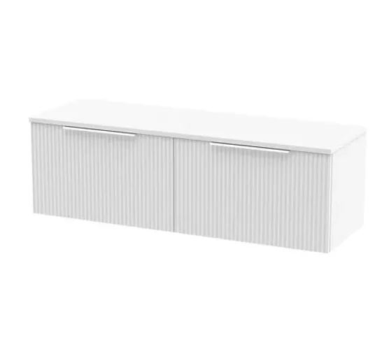 BOXED FLUTED 1200mm WALL HUNG 2-DRAWER VANITY (3 BOXES)