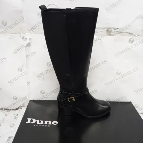 DUNE TILDING BOOT BLACK LEATHER SIZE 6 - BOXED 