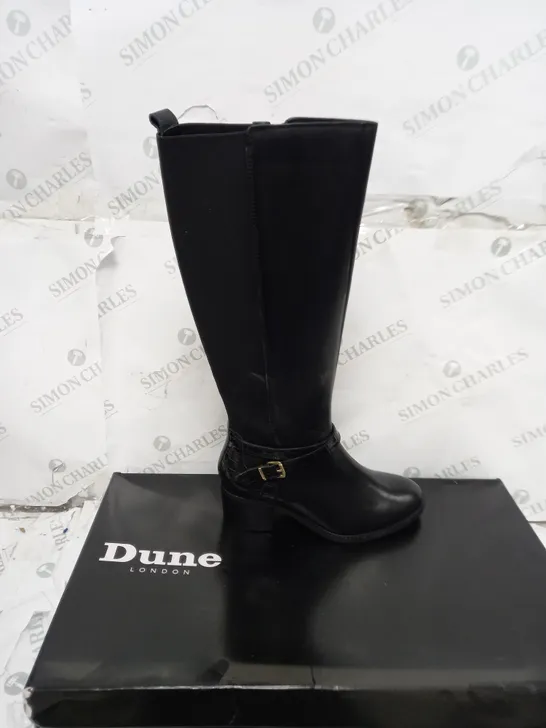 DUNE TILDING BOOT BLACK LEATHER SIZE 6 - BOXED 