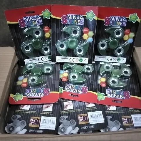 BOX CONTAINING APPROXIMATELY 48 BOXED AND SEALED NINJA FIDGET SPINNERS -GREEN-