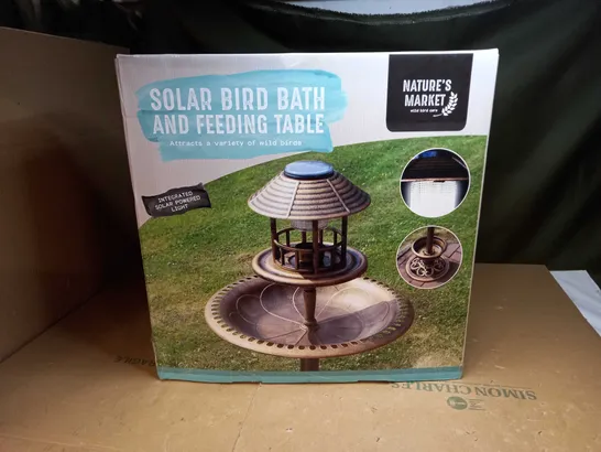 NATURES MARKET SOLAR BIRD BATH AND FEEDING TABLE 