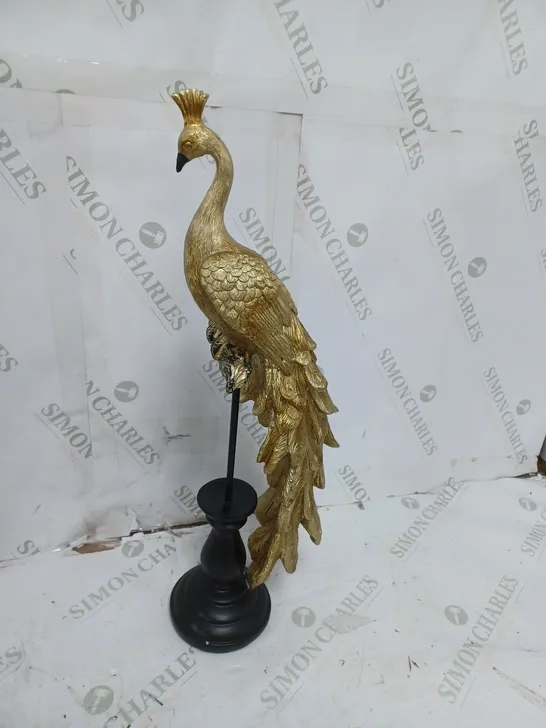 BOXED ALISON CORK GOLD PEACOCK DECOR