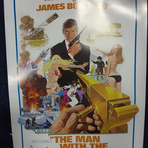 JAMES BOND THE MAN WITH THE GOLDEN GUN SIGNED MOVIE ART POSTER 