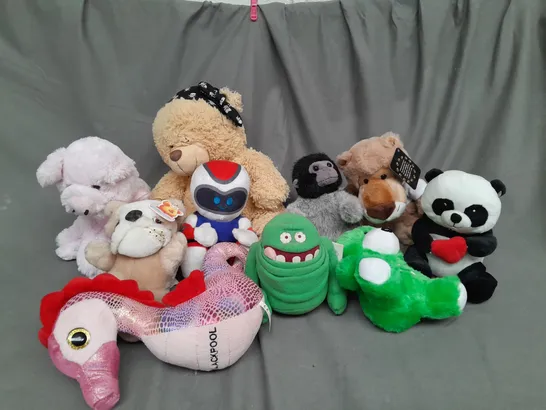 BOX OF ASSORTED PLUSH SOFT TEDDIES