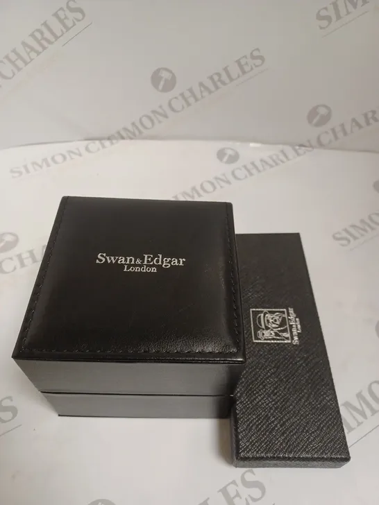 BOXED SWAN & EDGAR LTD ED ROTATING SPEEDSTAR WATCH BLACK SILICONE STRAP WITH SWAN & EDGAR PEN