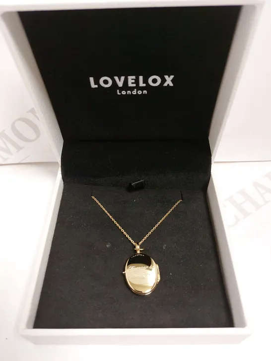 BOXED LOVELOX GOLD EFFECT `FOREVER & ALWAYS` LOCKET NECKLACE