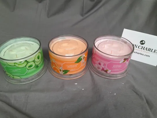 SET OF 3 LARGE HOMEWORX SCENTED CANDLES - COLLECTION ONLY