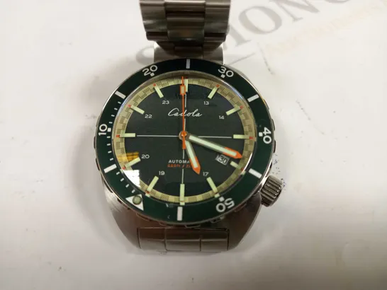 UNBOXED CADOLA STAINLESS STEEL AUTOMATIC MENS WRIST WATCH WITH GREEN FACE 