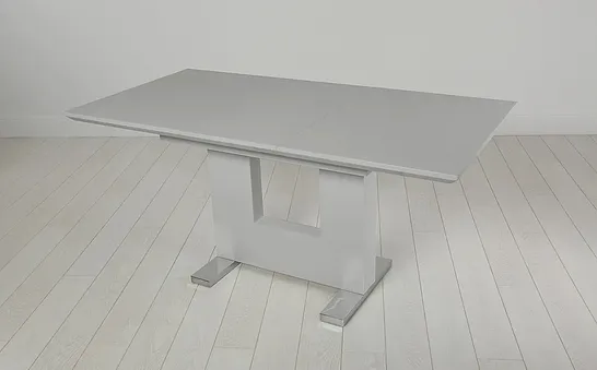 BOXED DESIGNER FLORENCE HIGH GLOSS GREY EXTENDING DINING TABLE 120-160CM (1 OF 2 BOXES)