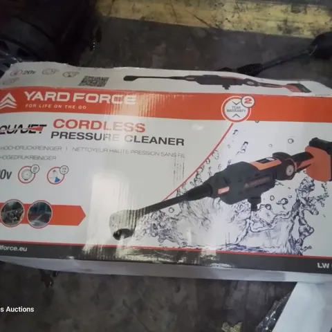 BOXED YARDFORCE CORDLESS PRESSURE CLEANER - 2 LANCES, NO BATTERIES OR CHARGER