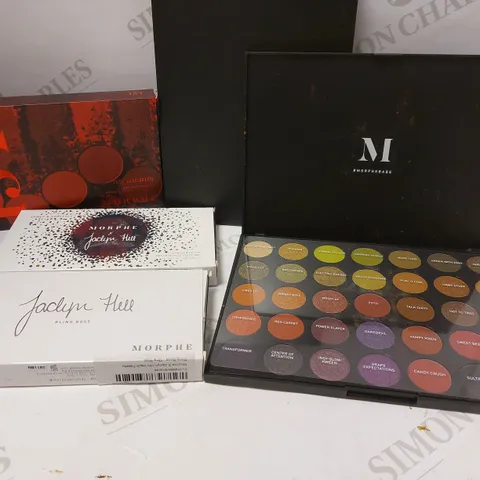 LOT OF 5 ASSORTED MORPHE PRODUCTS TO INCLUDE 15T YOUR TRUE SELFIE ARTISTRY PALETTE, JACLYN HILL THE VAULT ARMED & GORGEOUS PALETTE, JACLYN HILL BLING BOSS, ETC