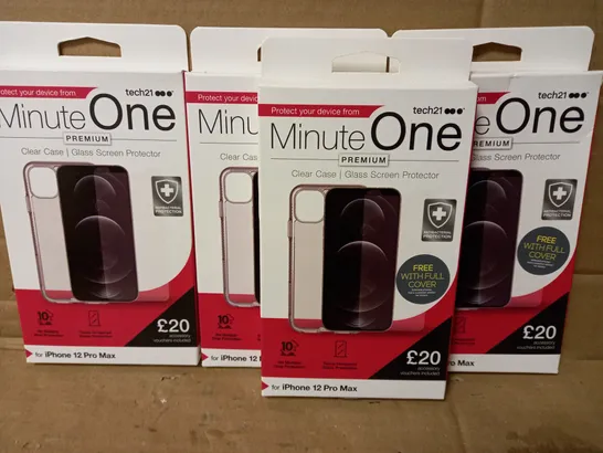 LOT OF 4 MINUTE ONE CLEAR CASES FOR IPHONE 12 PRO MAX