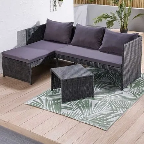 BOXED KAUAI CORNER RATTAN CHAISE SOFA