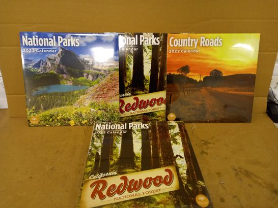 LOT OF APPROXIMATELY 10 SEALED BRIGHT DAY COMPANY 2022 CALENDARS TO INCLUDE NATIONAL PARKS AND COUNTRY ROADS