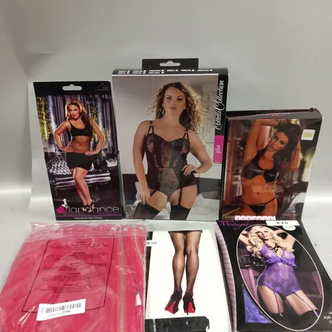 APPROXIMATELY 30 ASSORTED ADULT THEMED CLOTHING PRODUCTS IN VARIOUS STYLES & SIZES 