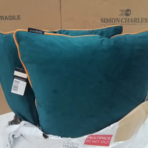 PAOLETTI MERIDAN 55X55CM TEAL FILLED CUSHIONS