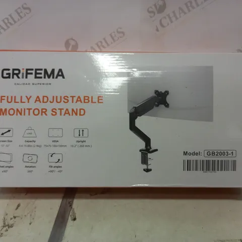 BOXED GRIFEMA FULLY ADJUSTABLE MONITOR STAND 