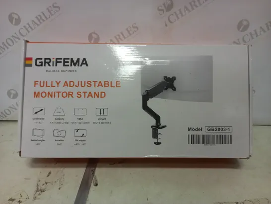 BOXED GRIFEMA FULLY ADJUSTABLE MONITOR STAND 
