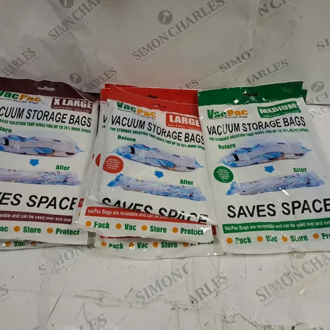 BOX OF APPROXIMATELY 20 BAGS OF VACUUM SEAL STORAGE BAGS