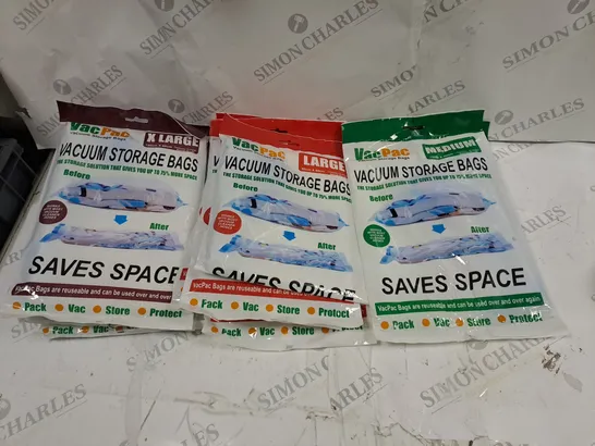 BOX OF APPROXIMATELY 20 BAGS OF VACUUM SEAL STORAGE BAGS