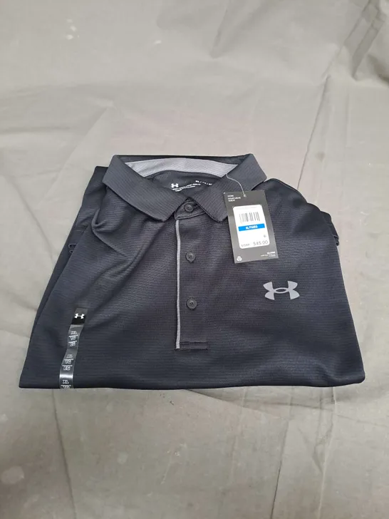 UNDER ARMOUR BLACK LOOSE POLO SHIRT - SIZE XL