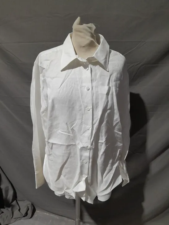 JIGSAW LINIEN SHIRT WHITE SIZE 8 