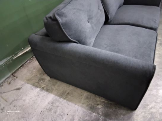 DESIGNER CHARCOAL FABRIC TWO SEATER SOFA 