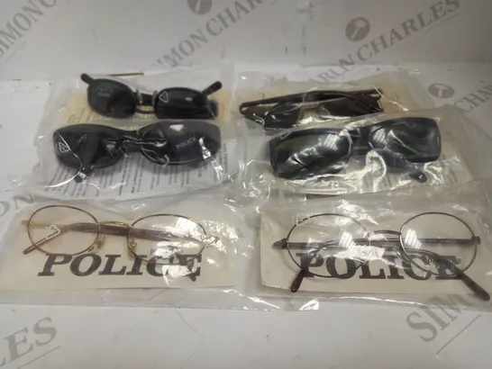 LOT OF 6 PAIRS OF POLICE SUNGLASSES/SPECTACLES