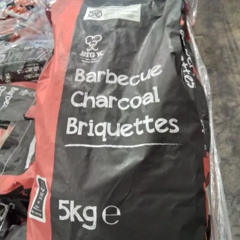 PALLET TO CONTAIN APPROX 120 X 5kg BAGS OF BIGK BARBECUE CHARCOAL BRIQUETTES 