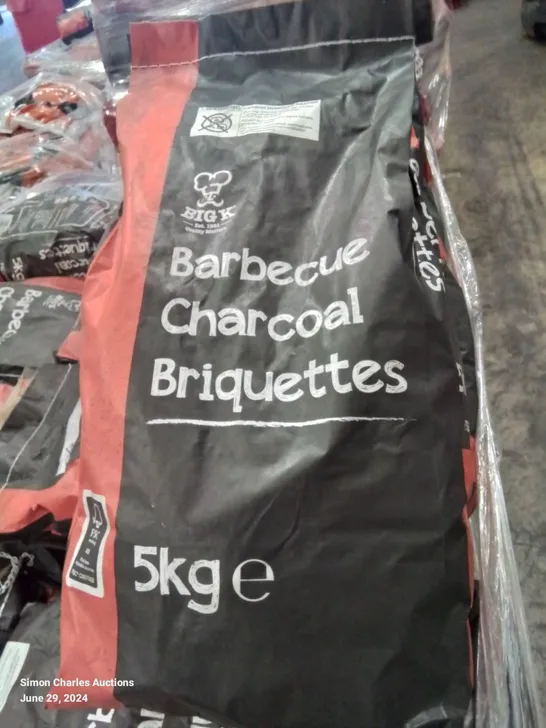 PALLET TO CONTAIN APPROX 120 X 5kg BAGS OF BIGK BARBECUE CHARCOAL BRIQUETTES 