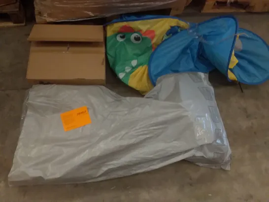 PALLET OF ASSORTED ITEMS INCLUDING JOYELF PET BED, OCULUS CARRYING CASE, KIDS DINOSAUR TENT