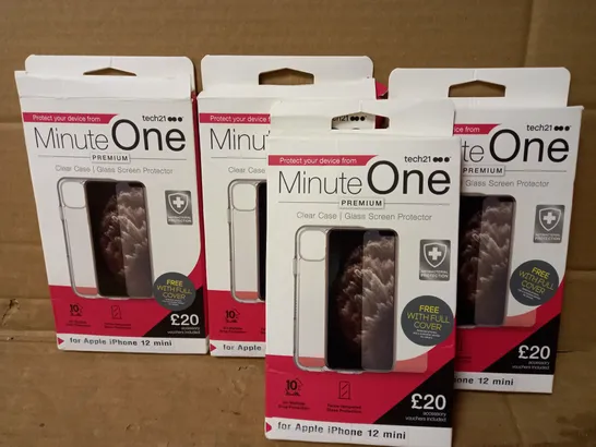 LOT OF 4 MINUTE ONE CLEAR CASES FOR IPHONE 12 MINI