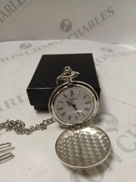 MENS EDISON POCKET WATCH WITH CHAIN