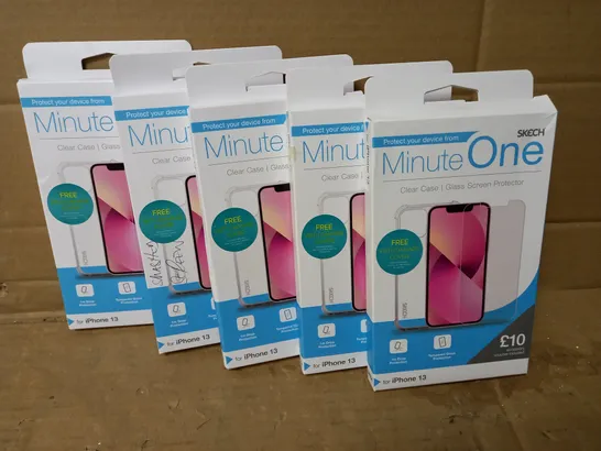 LOT OF 5 MINUTE ONE CLEAR CASES FOR IPHONE 13