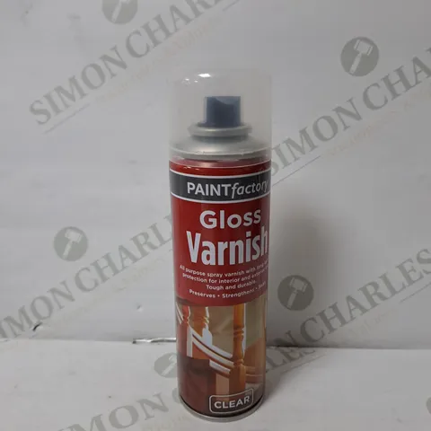 APPROXIMETLY 24 PAINT FACTORY SPRAY VARNISH IN CLEAR 250ML 